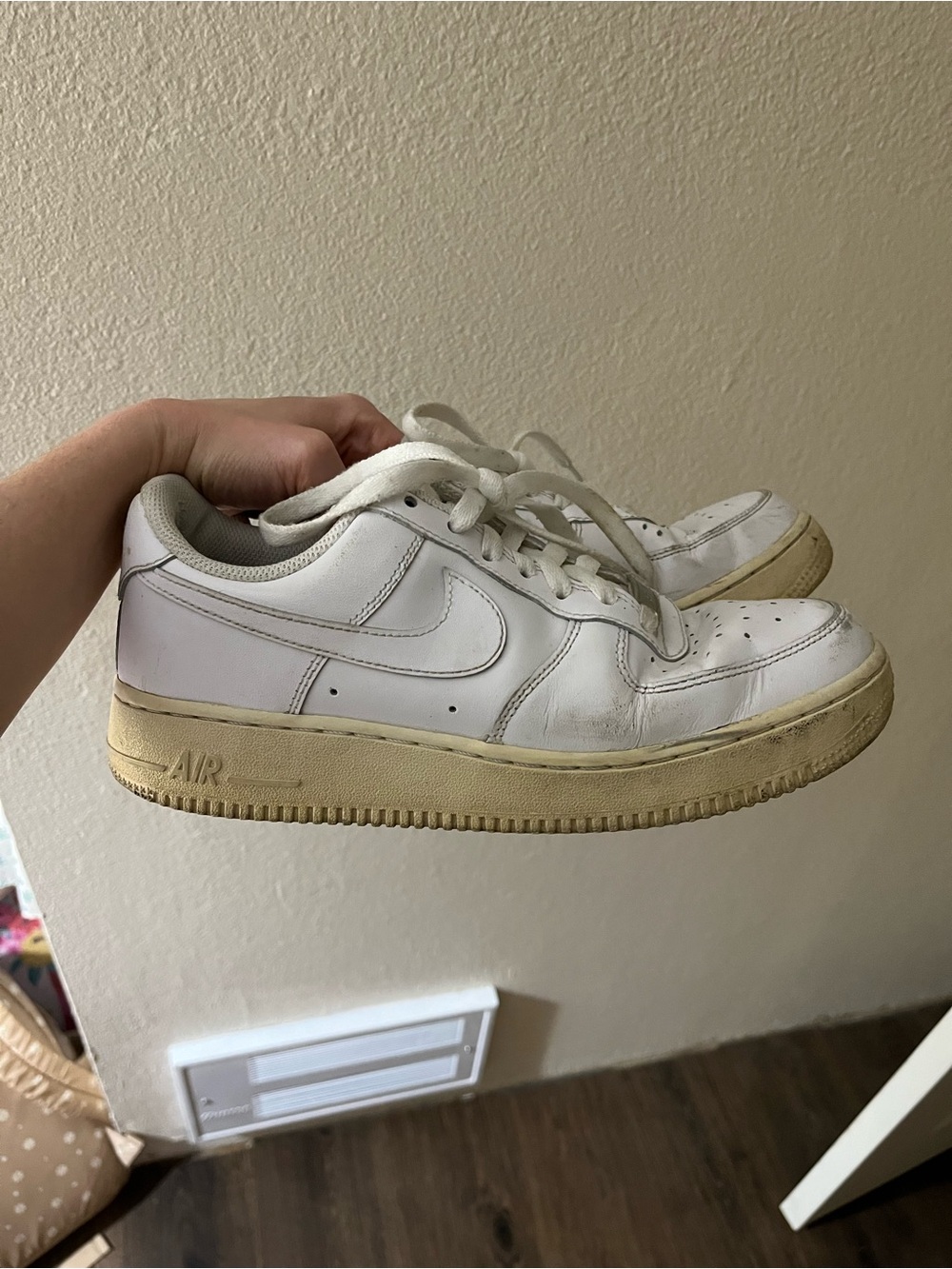 Nike Air Force 1 White Leather Sneakers w/ Superfeet Insoles Women’s Size 8
